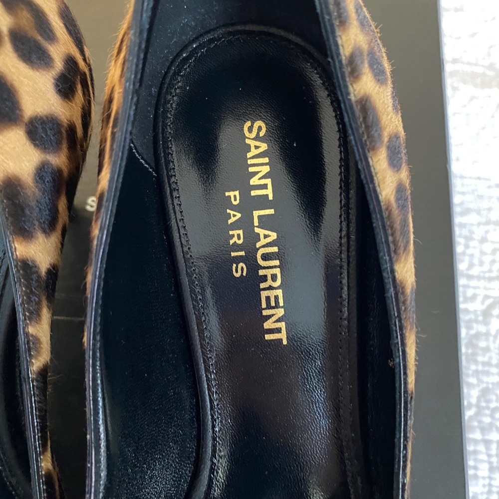 ‼️SOLD‼️NEW Saint Laurent Heels Kitten Heel Leopar - Picture 6 of 12